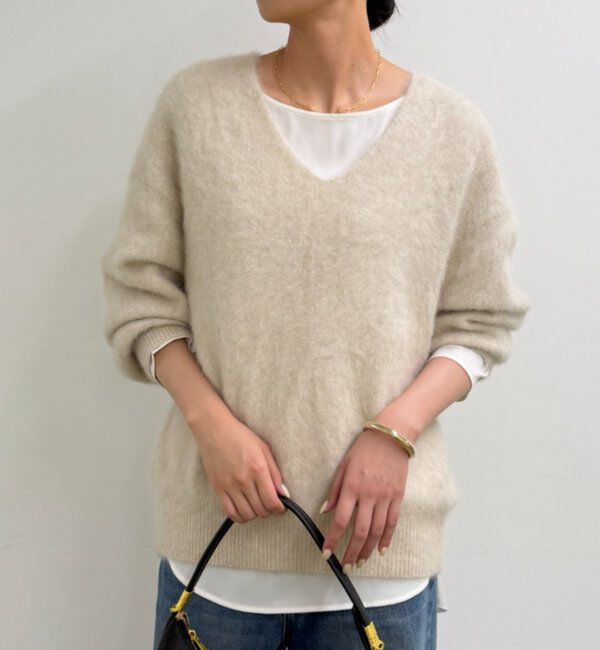  「FURカシミヤVニット」|ニット・セーター|アイボリー