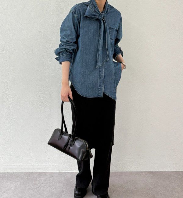  「デニムボウタイブラウス」|シャツ・ブラウス|