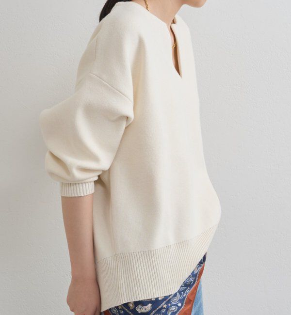  「【@_shirabe.s_コラボ】スウェットライクスキッパーニット」|ニット・セーター|