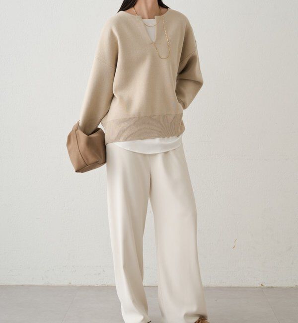  「【@_shirabe.s_コラボ】スウェットライクスキッパーニット」|ニット・セーター|