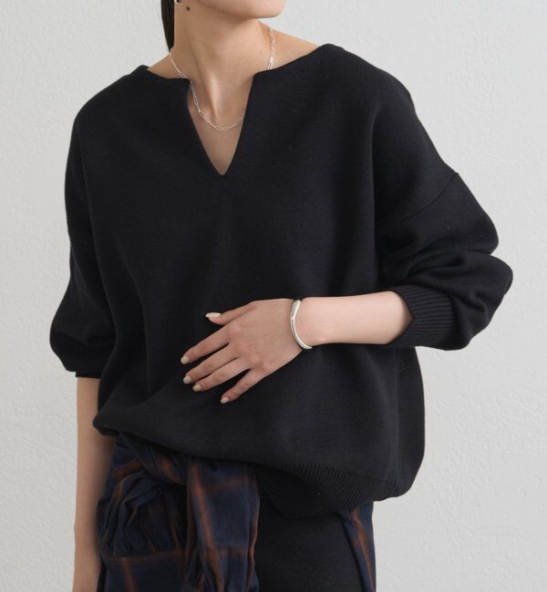  「【@_shirabe.s_コラボ】スウェットライクスキッパーニット」|ニット・セーター|