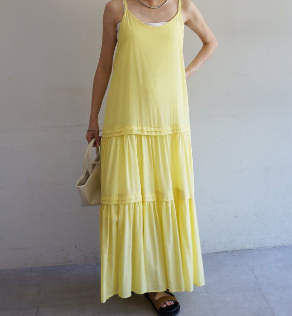  「サテンティアードキャミワンピース」|ワンピース|