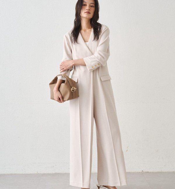  「【Atelier N5/アトリエヌメロサンク】ノーカラーオールインワン」|ワンピース|