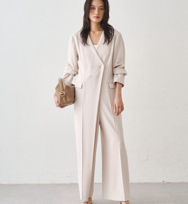  「【Atelier N5/アトリエヌメロサンク】ノーカラーオールインワン」|ワンピース|