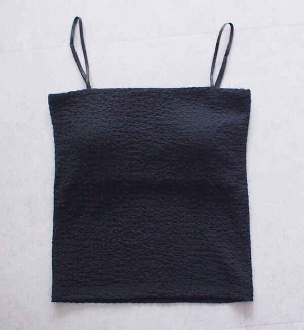  「【earthy_/アーシー】カップ付きジャガードキャミ」|Tシャツ・カットソー|ブラック