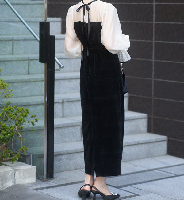  「【結婚式/ドレス/サイズ展開あり】配色シアーベアデザインワンピース」|ドレス|