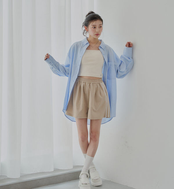  「【6色展開】バックオープンリブキャミ」|キャミソール|