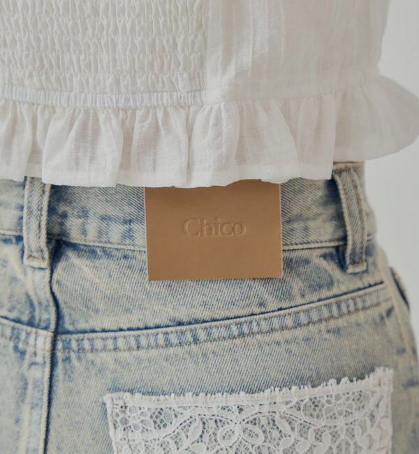  「ポケットレースワイドデニム」|デニム|