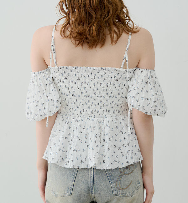  「袖取り外しフラワーペプラムブラウス」|シャツ・ブラウス|