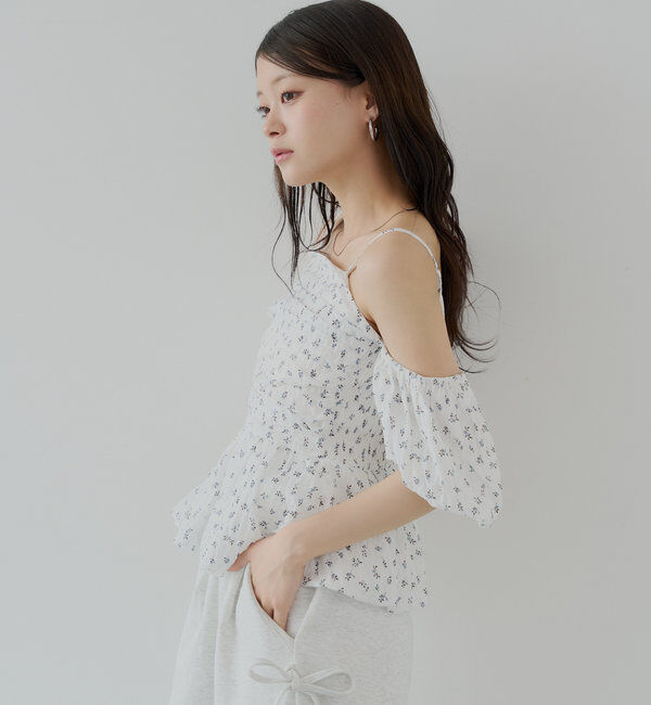  「袖取り外しフラワーペプラムブラウス」|シャツ・ブラウス|