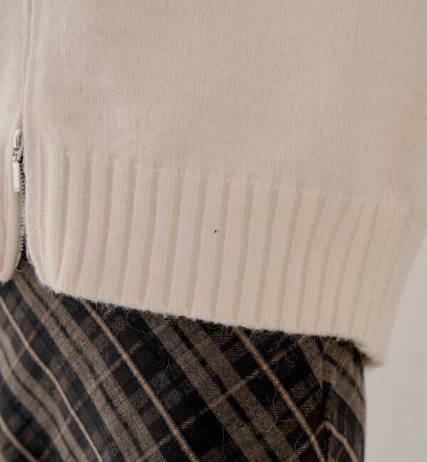  「【SALON by Chico】フードファーWジップニットカーディガン」|ニット・セーター|