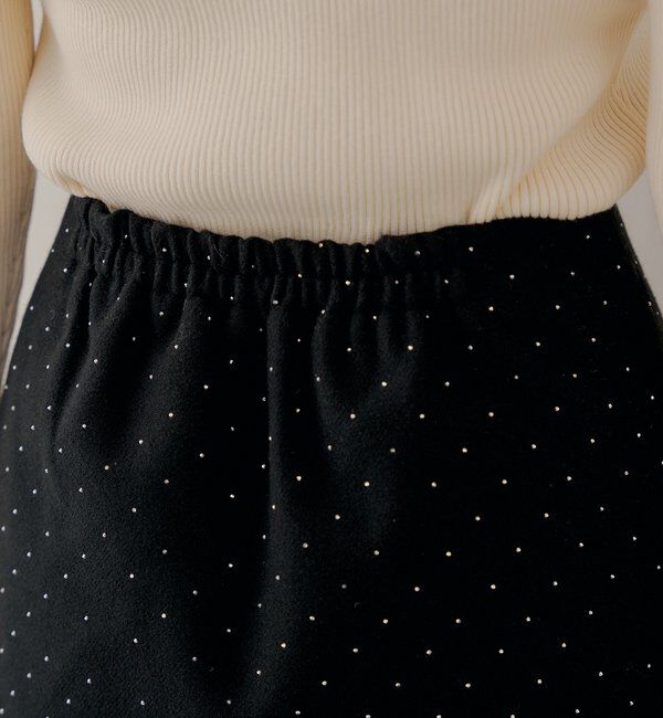  「ラインストーン台形タイトミニスカート」|スカート|