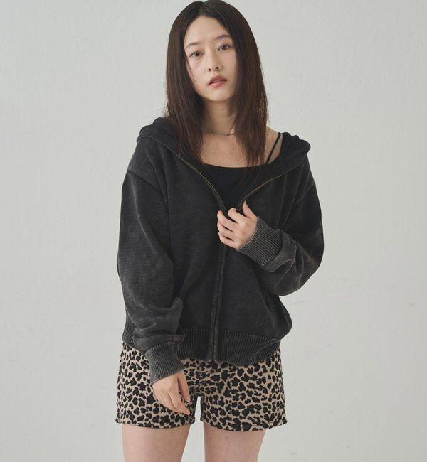  「KOOKYNピグメント加工ジップニットパーカー」|パーカー|