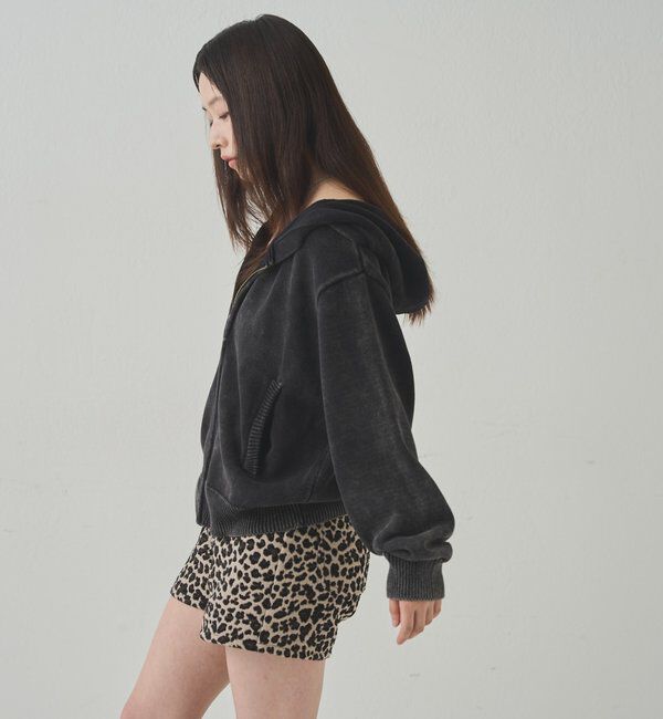  「KOOKYNピグメント加工ジップニットパーカー」|パーカー|