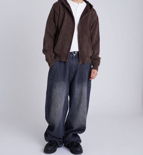  「KOOKYNピグメント加工ジップニットパーカー」|パーカー|