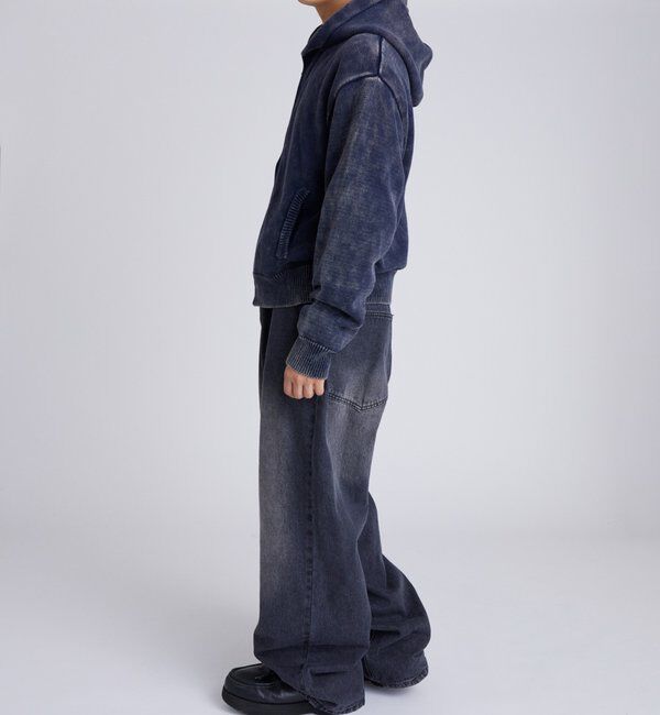  「KOOKYNピグメント加工ジップニットパーカー」|パーカー|