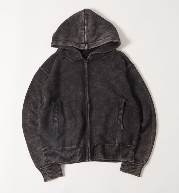  「KOOKYNピグメント加工ジップニットパーカー」|パーカー|