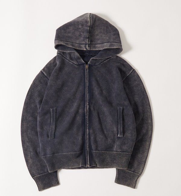 「KOOKYNピグメント加工ジップニットパーカー」|パーカー|