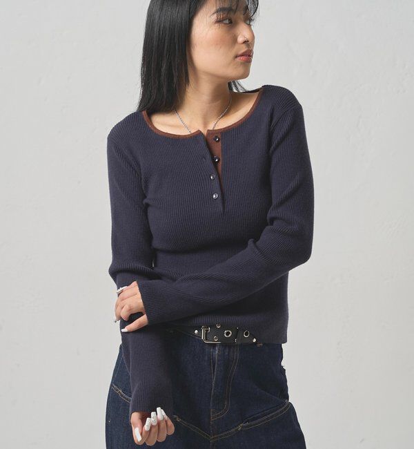  「リンガーヘンリーネックニット」|ニット・セーター|