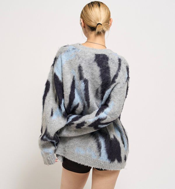  「KOOKYNモヘアライクカーディガン(無地/カモ柄)」|カーディガン|