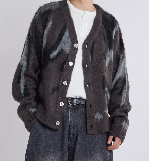  「KOOKYNモヘアライクカーディガン(無地/カモ柄)」|カーディガン|