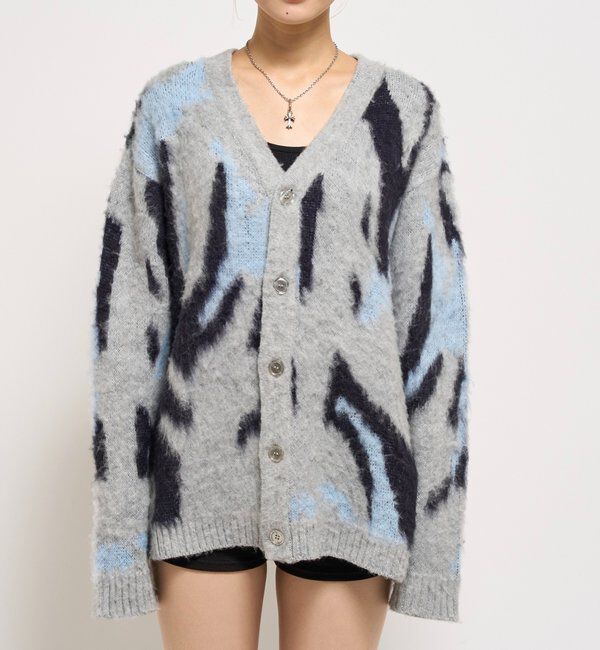  「KOOKYNモヘアライクカーディガン(無地/カモ柄)」|カーディガン|