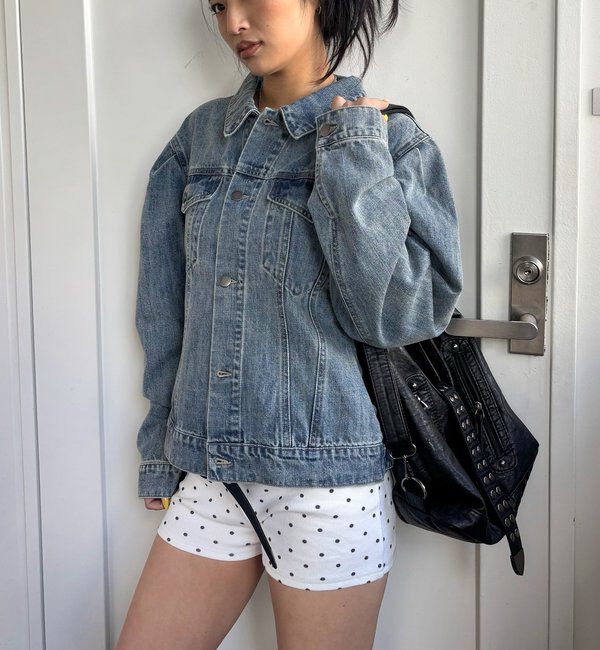  「【WEB限定】パフスリーブデニムジャケット」|ブルゾン・スタジャン|