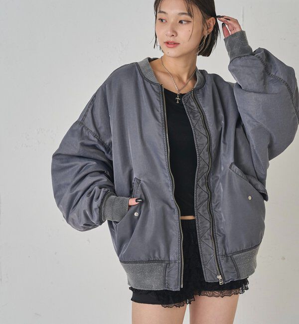  「Sourcreamピグメント加工MA1」|ブルゾン・スタジャン|