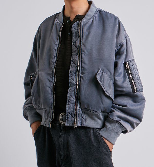  「Sourcreamピグメント加工MA1」|ブルゾン・スタジャン|