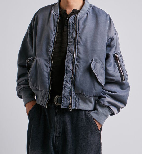  「Sourcreamピグメント加工MA1」|ブルゾン・スタジャン|