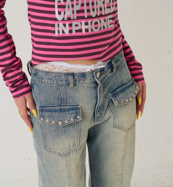  「スタースタッズフレアデニム」|デニム|