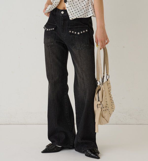  「スタースタッズフレアデニム」|デニム|