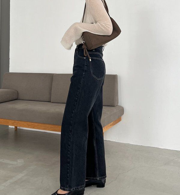  「【コラボ限定カラー/ホワイト・ベージュ】13ozハイウエストストレートデニム」|デニム|