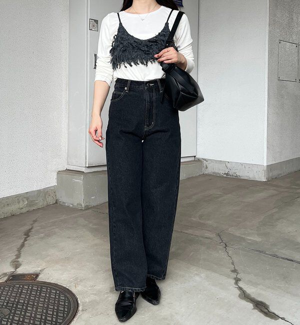  「【コラボ限定カラー/ホワイト・ベージュ】13ozハイウエストストレートデニム」|デニム|