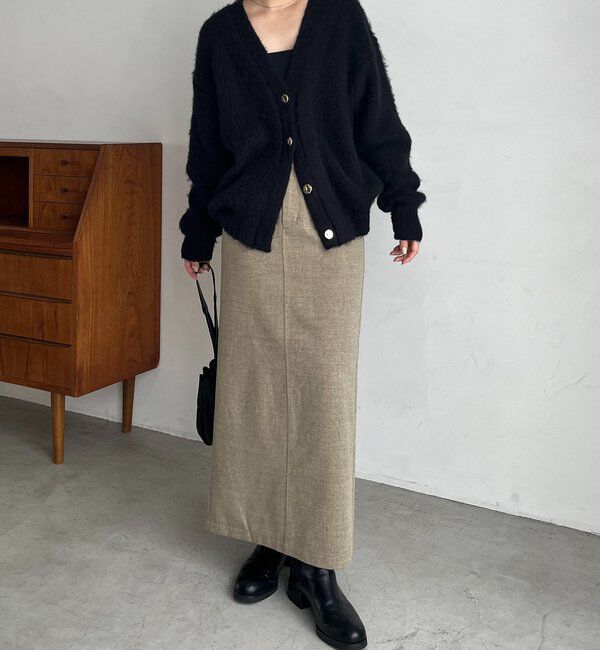  「ニュアンスボタンレイヤード風カーディガン」|カーディガン|