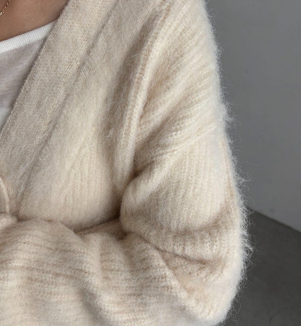  「ニュアンスボタンレイヤード風カーディガン」|カーディガン|