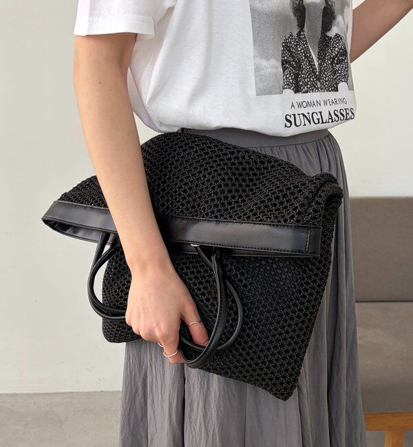  「スクエアメッシュトートバッグ」|トートバッグ|ブラック