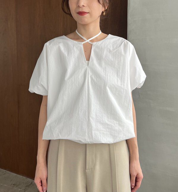  「【新色ピンク】バルーンリボンブラウス」|シャツ・ブラウス|