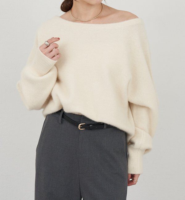  「ファーウールオフショルニット」|ニット・セーター|