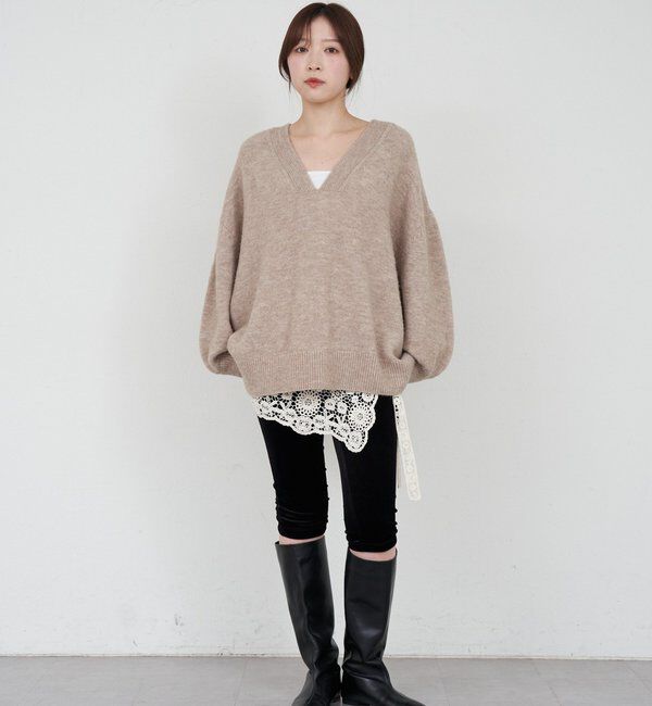  「【@kanako_ikiコラボカラー】【全骨格キレイ見え】ウェーブネックニット」|ニット・セーター|
