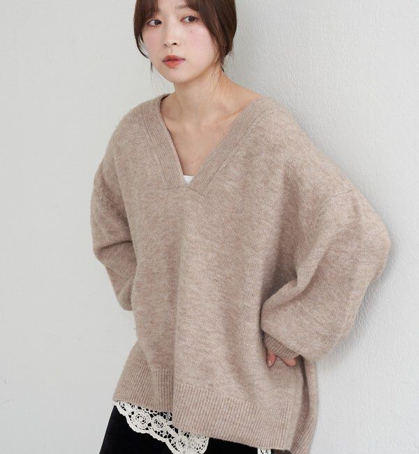  「【@kanako_ikiコラボカラー】【全骨格キレイ見え】ウェーブネックニット」|ニット・セーター|