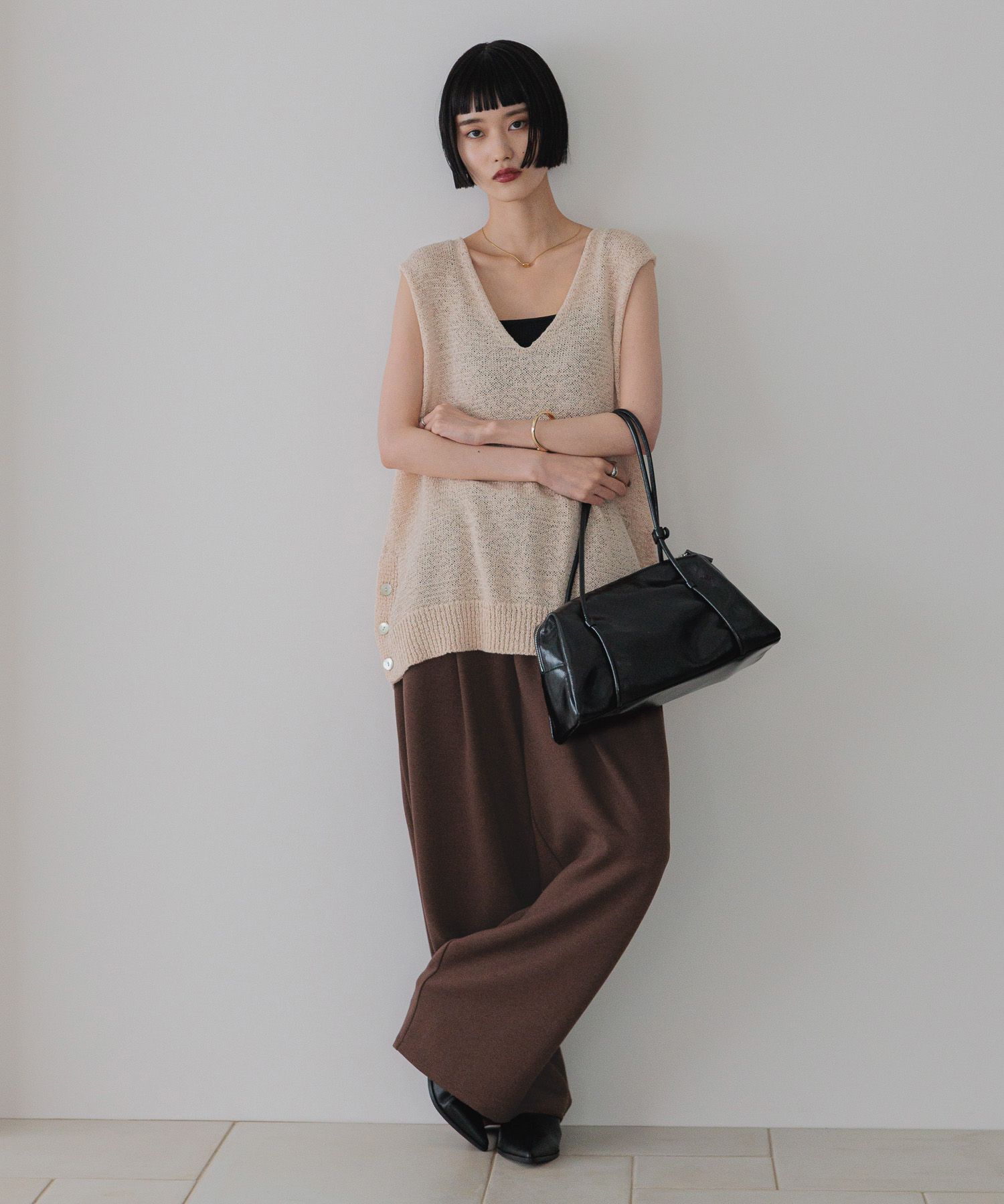 LOWRYS FARM「カットイージーコクーンパンツ」|チノ|