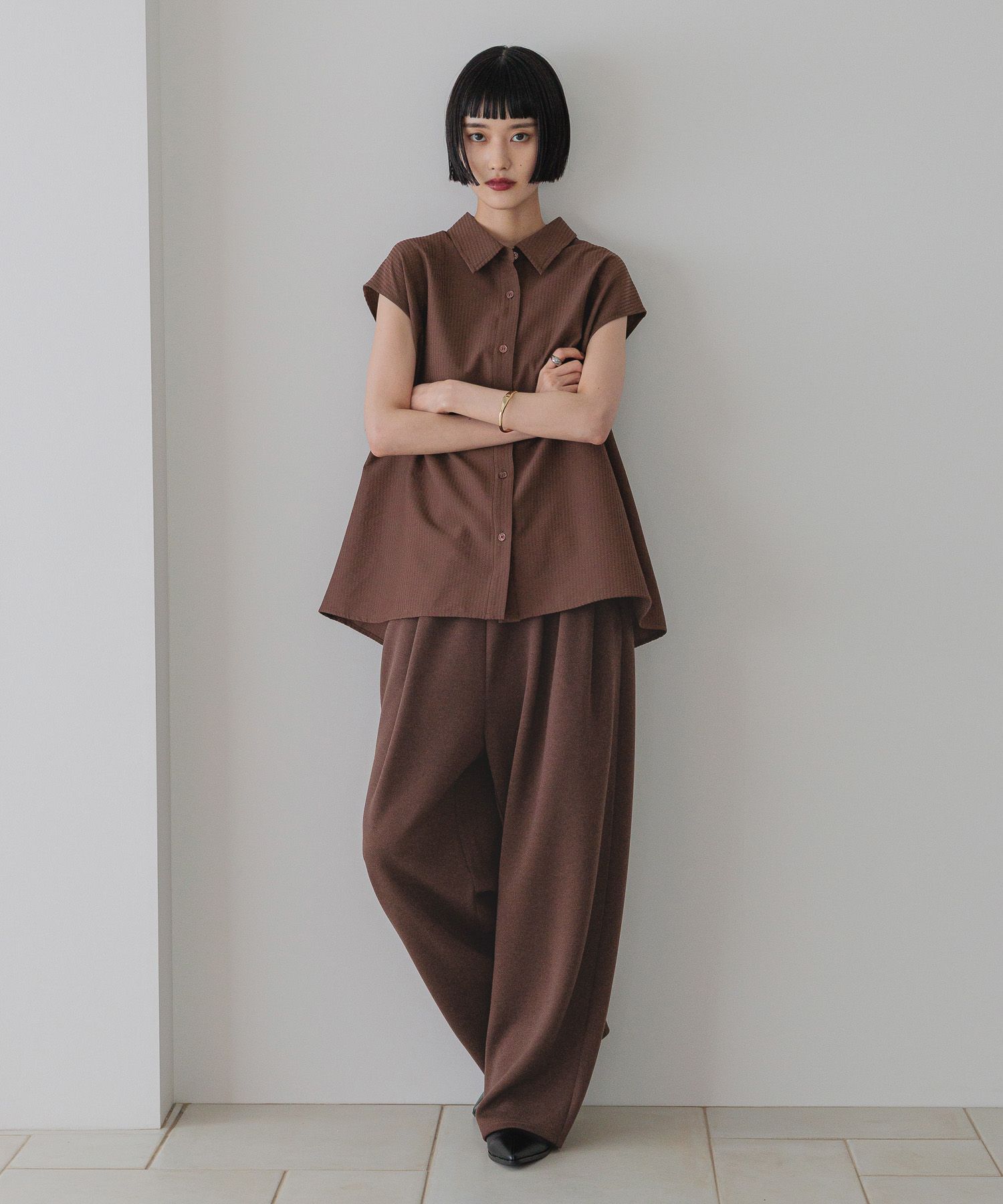 LOWRYS FARM「カットイージーコクーンパンツ」|チノ|