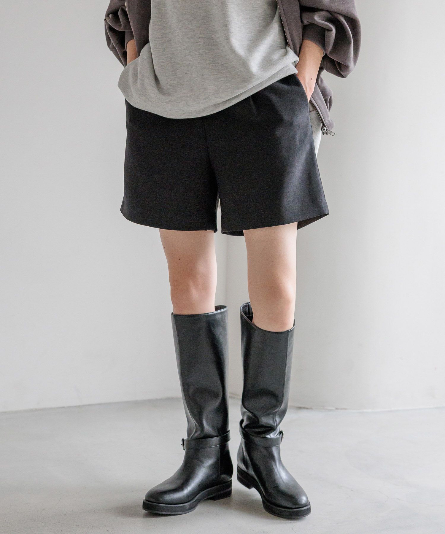 LOWRYS FARM「ウールライクショートパンツ」|その他|BLK