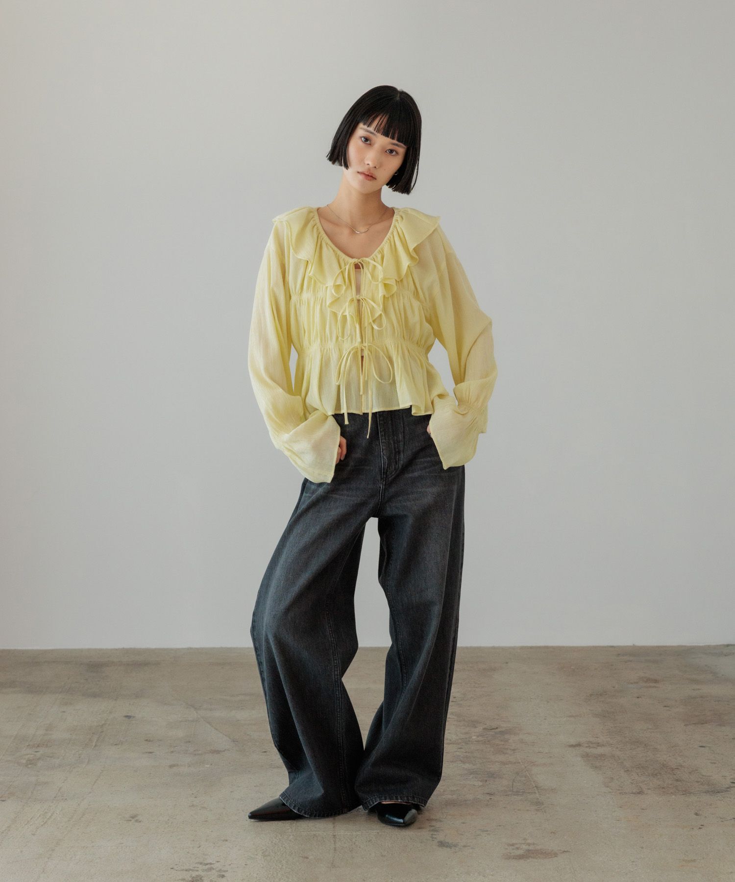 LOWRYS FARM「ヨウリュウシャーリングフリルブラウス」|シャツ・ブラウス|