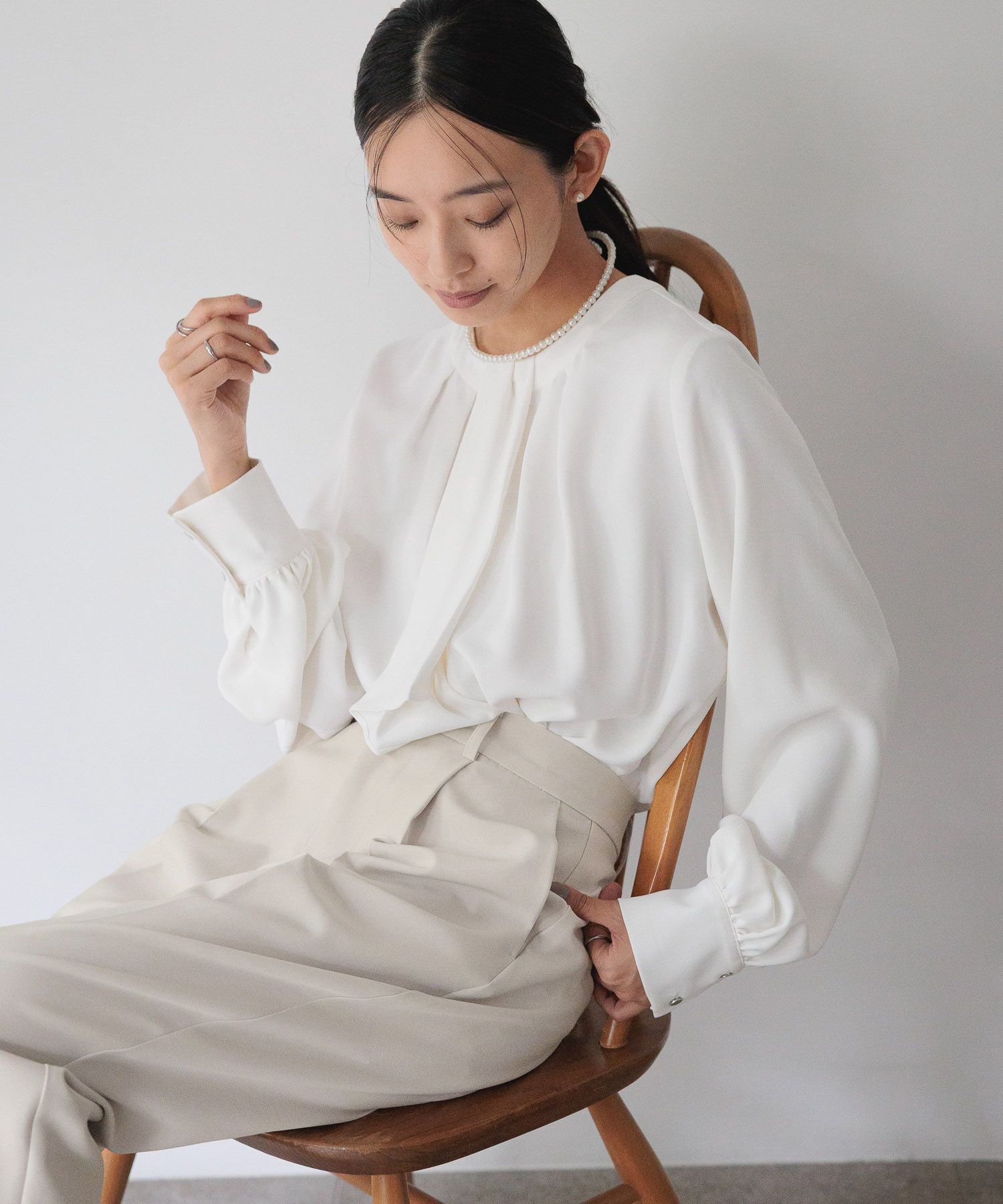  「【入卒／セレモニー】タイブラウス」|シャツ・ブラウス|