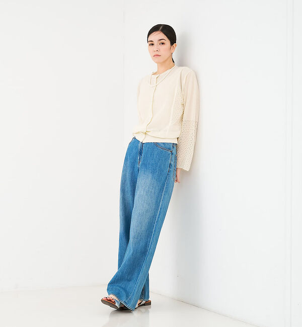 collex「リネンタッチ透かし柄カーディガン」|カーディガン|