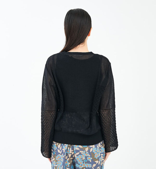 collex「リネンタッチ透かし柄カーディガン」|カーディガン|