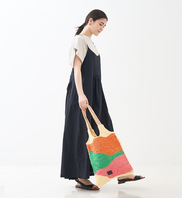 collex「【Swaraj /スワラージ】手編み ゼブラ ラフィアトートバッグ」|トートバッグ|