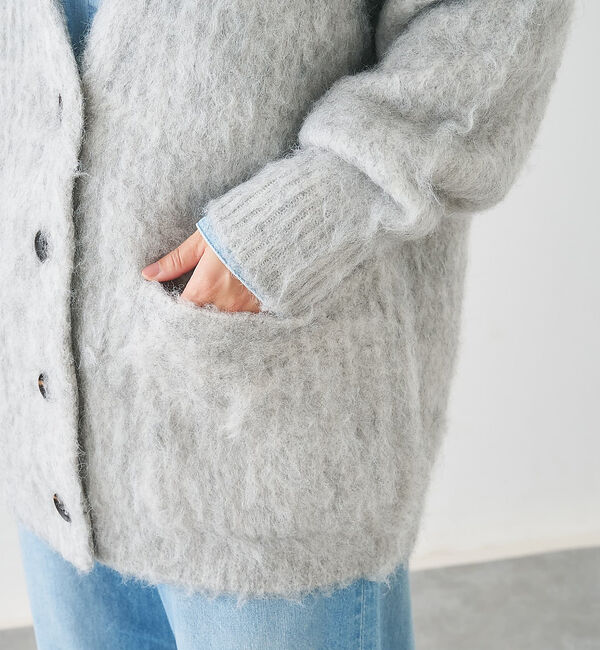 collex「ヘアリー畦編みカーディガン」|カーディガン|